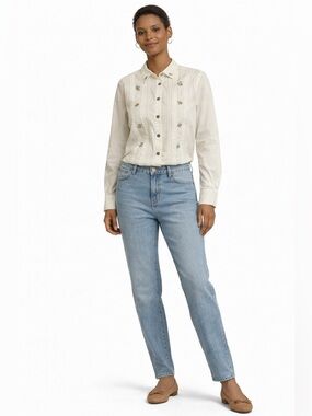 Vintage Koret Embroidered Blouse | Cottagecore Floral | Button Down Classic